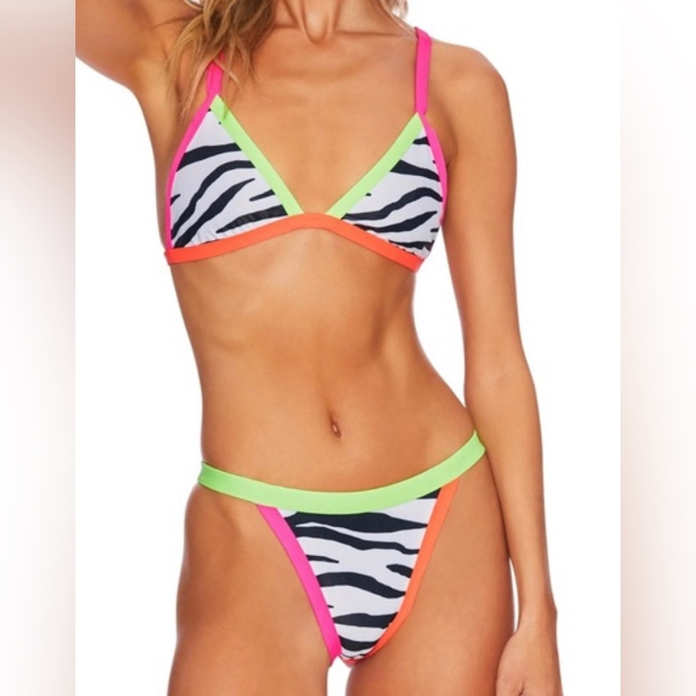 Beach riot Zebra bikini NWT size Largw